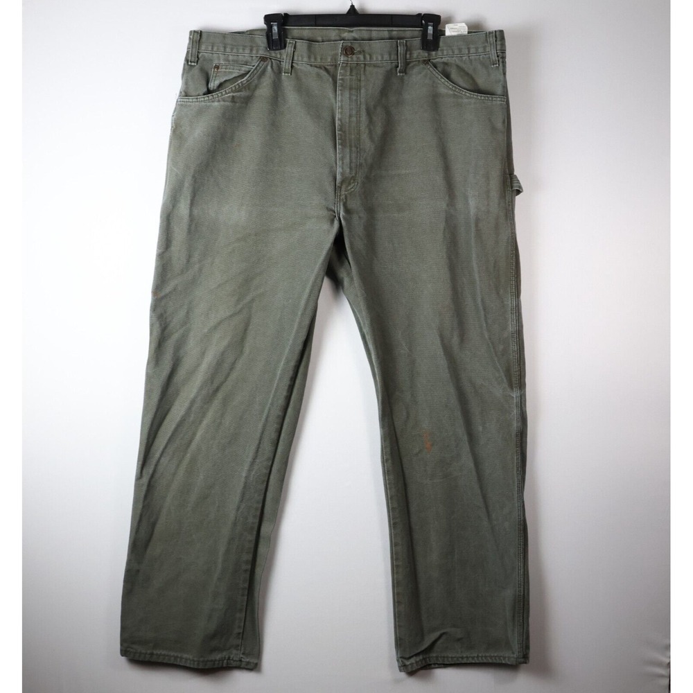 Dickies Sz 43 X 32 Dickies Mens 100% Cotton Canvus Pants Green Cargo Work